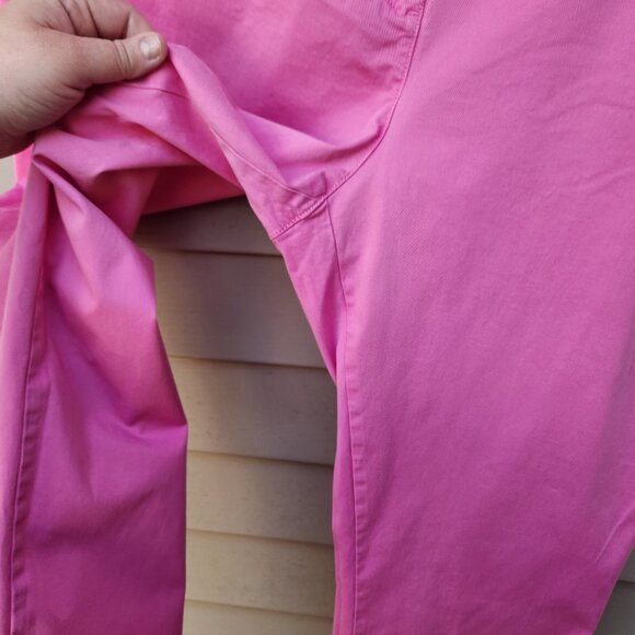 Crown & Ivy Pink Capri Pants Charlotte Relaxed Chinos Cotton Blend - Picture 6 of 10